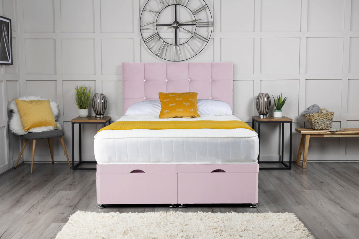 Cube Ottoman Storage Divan Bed With Headboard – view 14