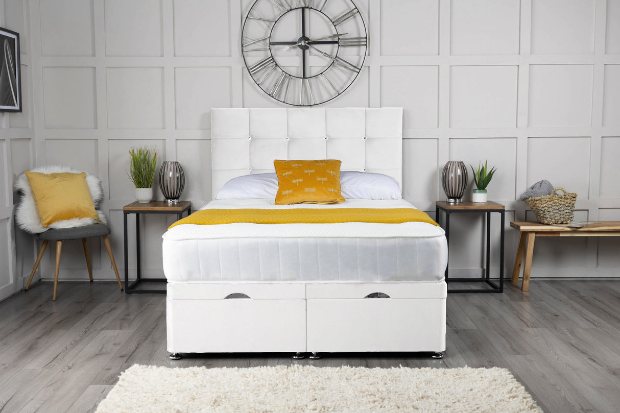 Cube Ottoman Storage Divan Bed With Headboard – view 15