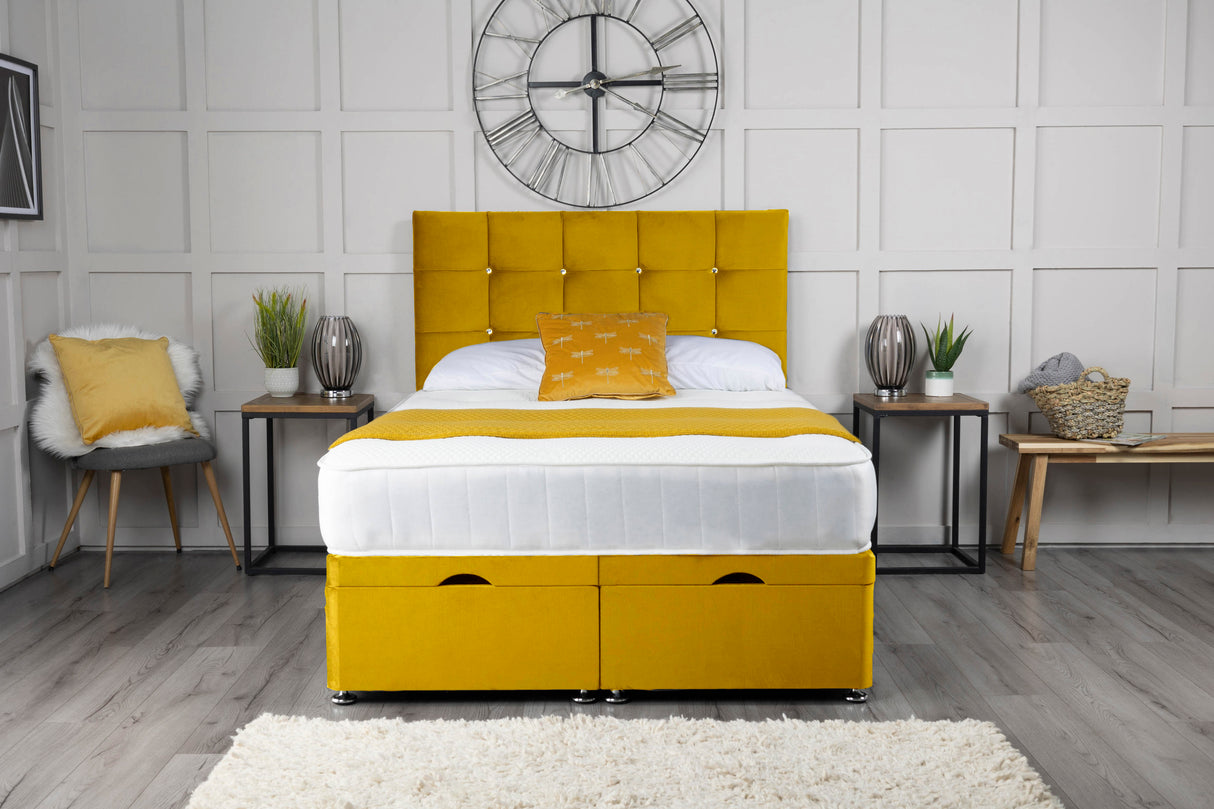 Cube Ottoman Storage Divan Bed With Headboard – view 16