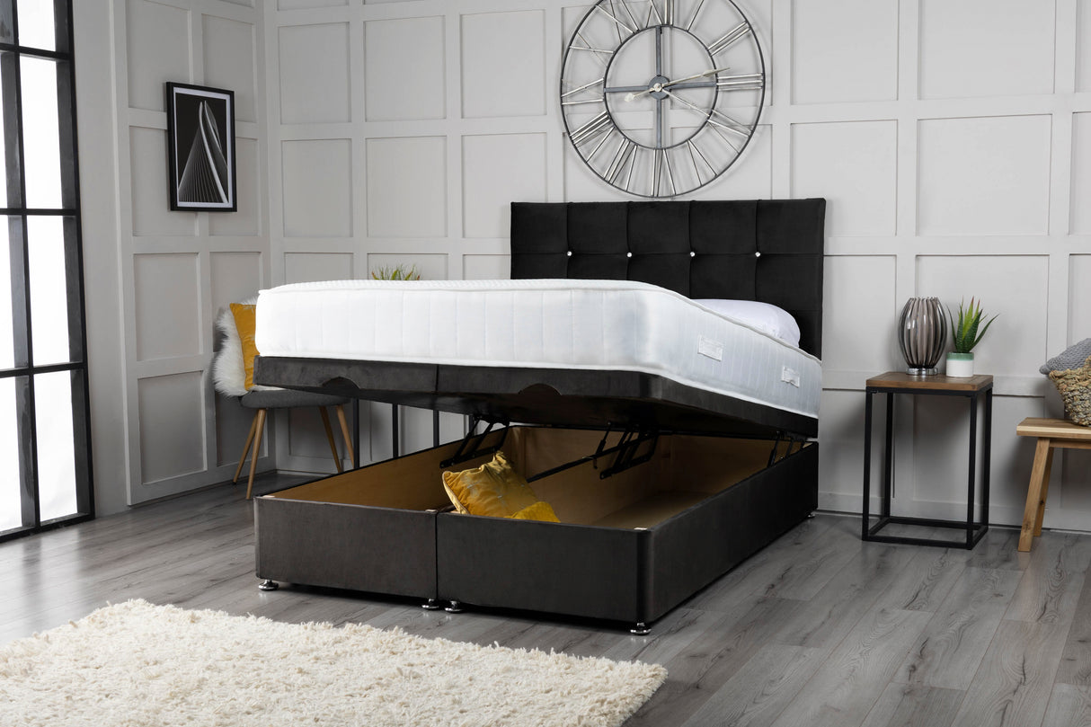 Cube Ottoman Storage Divan Bed With Headboard – view 17