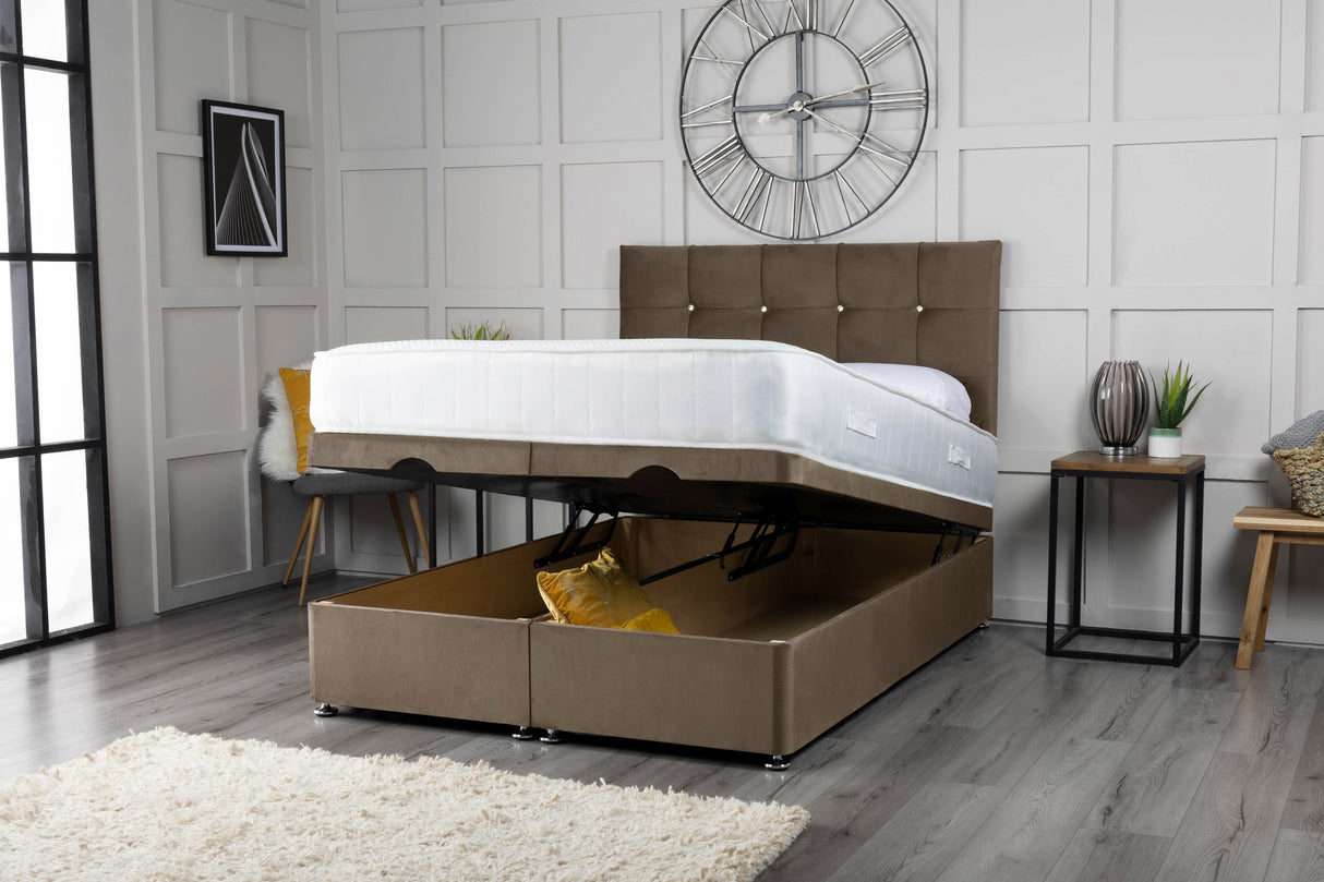 Cube Ottoman Storage Divan Bed With Headboard – view 20