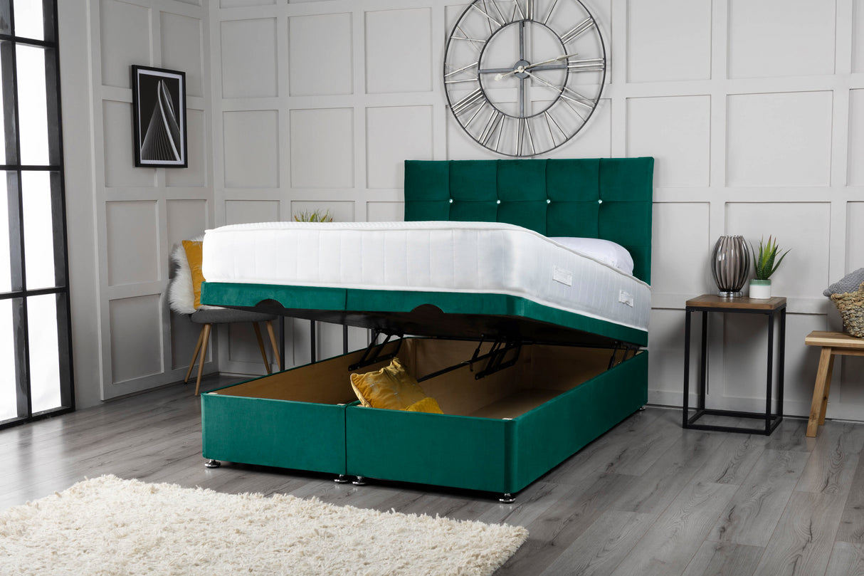 Cube Ottoman Storage Divan Bed With Headboard – view 4
