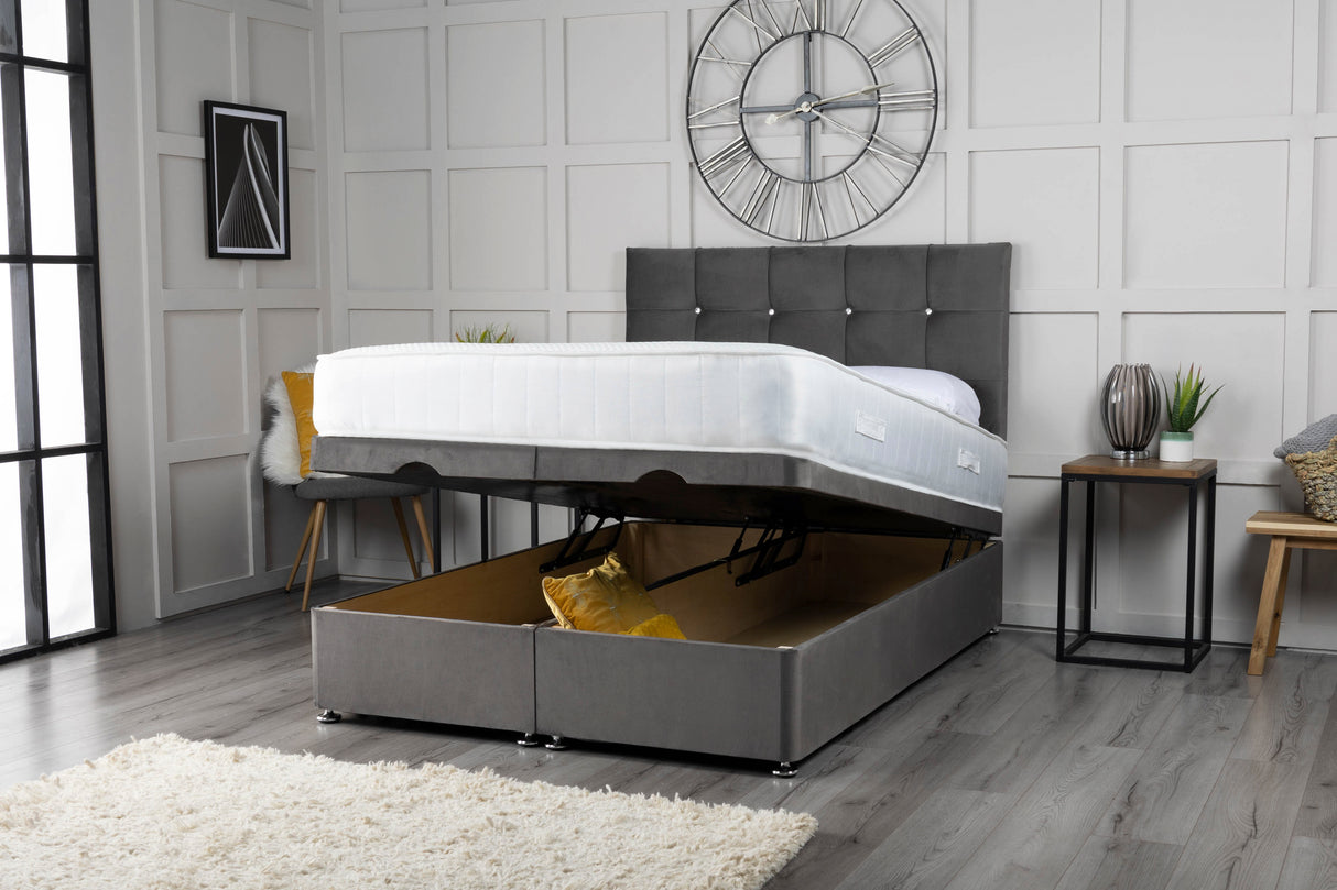Cube Ottoman Storage Divan Bed With Headboard – view 21