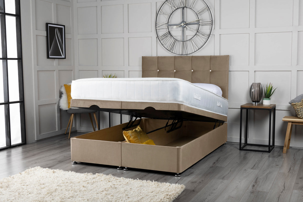 Cube Ottoman Storage Divan Bed With Headboard – view 23