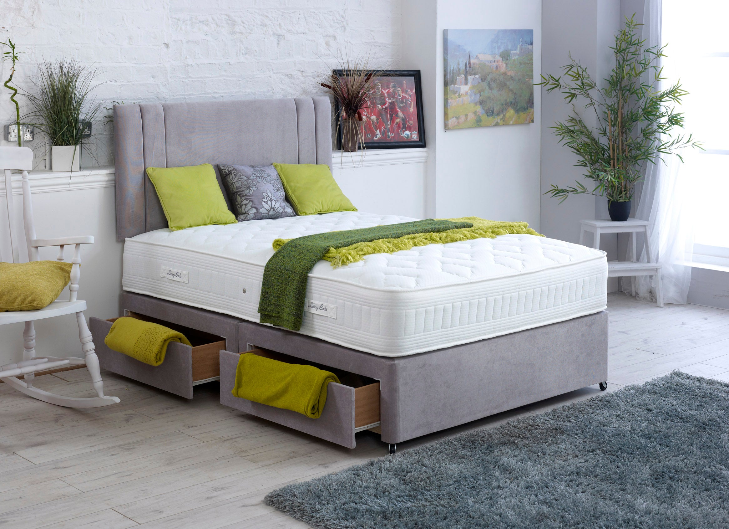 Sandringham Divan Bed Set With Pocket Memory Mattress And Headboard