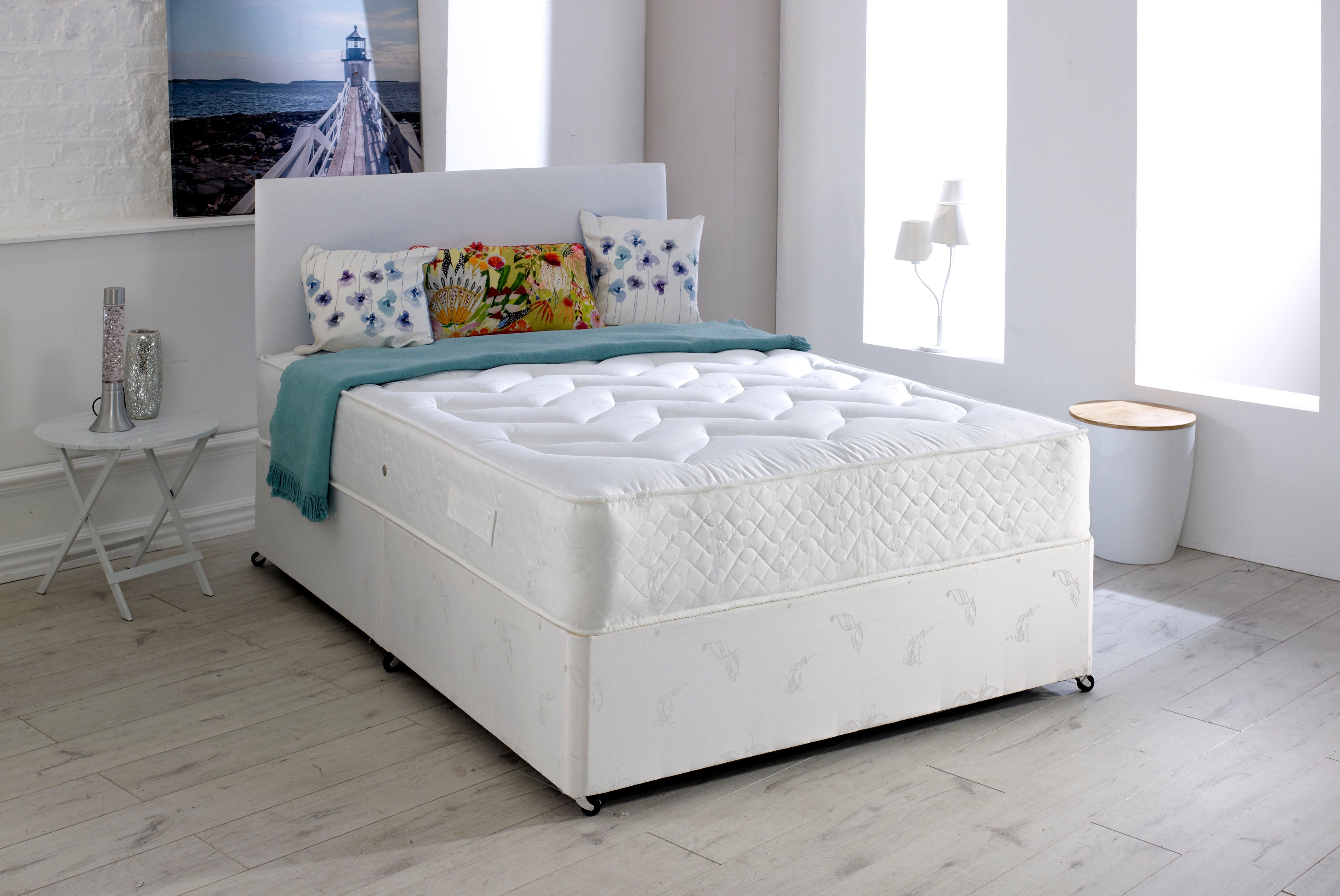 Windsor Divan Bed Set With Orthopaedic Medium Firm Mattress And Headboard