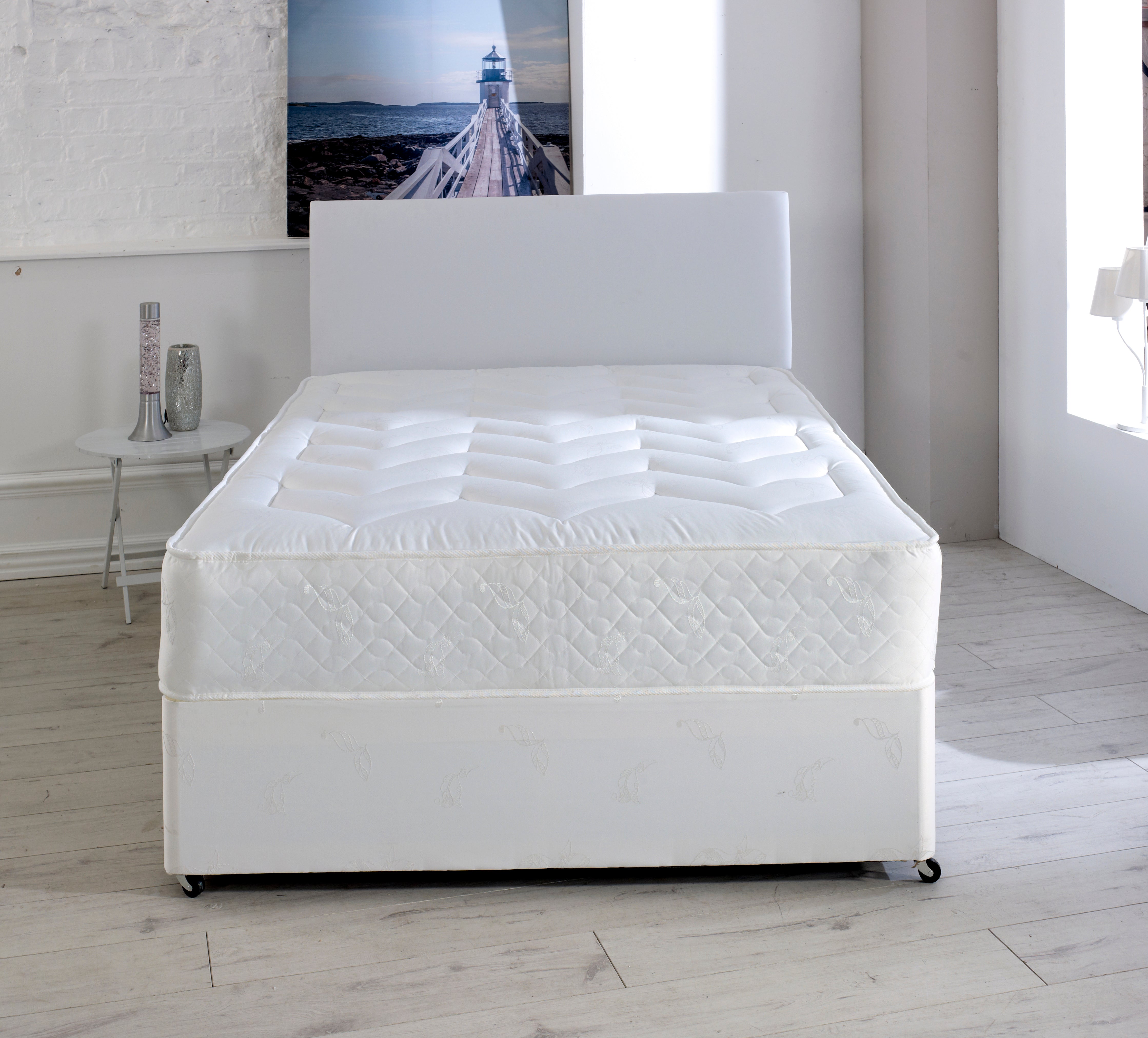 Windsor Divan Bed Set With Orthopaedic Medium Firm Mattress And Headboard