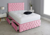 Milly Chesterfield Divan Bed Set With Footboard And Pocket Memory Mattress And Headboard