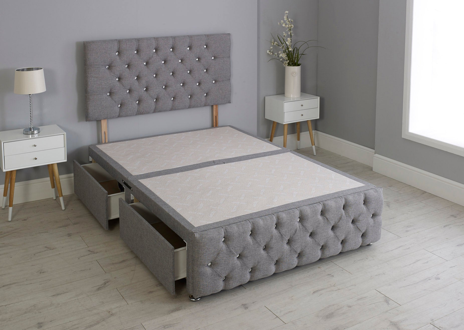 Milly Chesterfield Divan Bed Base With Headboard And Footboard