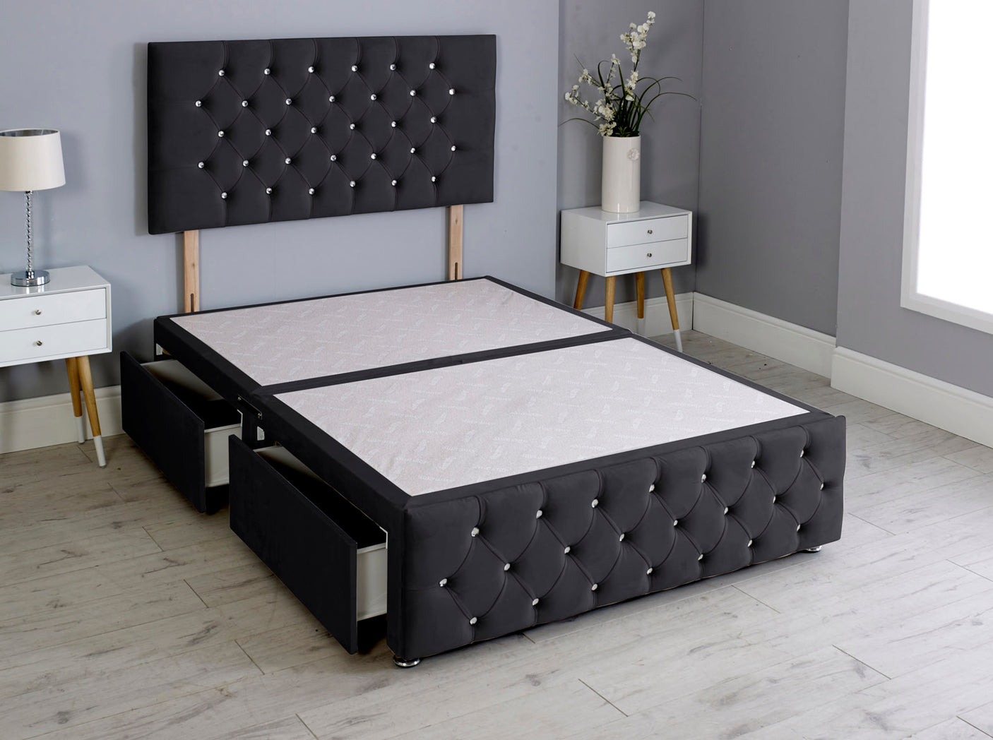Milly Chesterfield Divan Bed Base With Headboard And Footboard