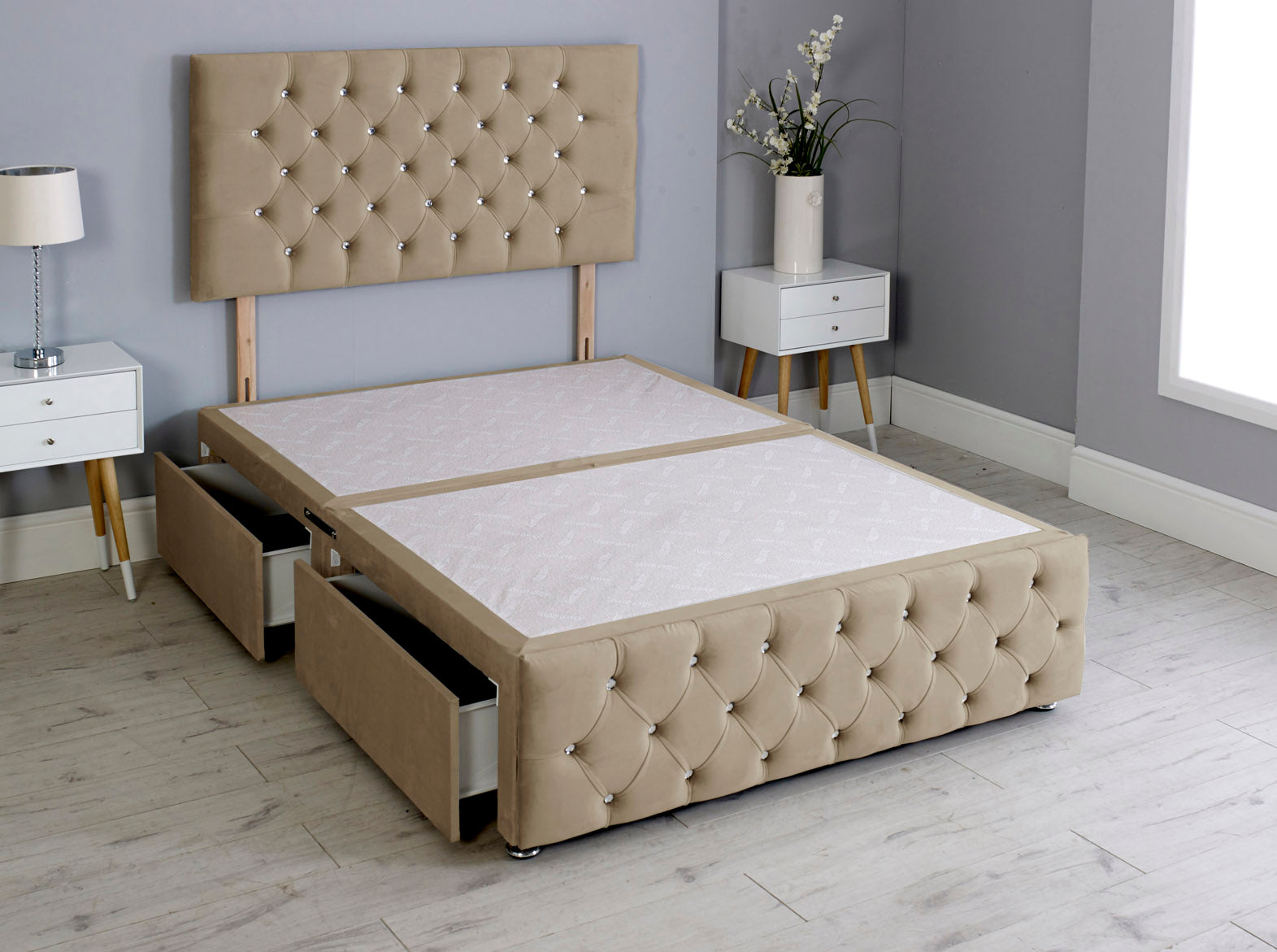 Milly Chesterfield Divan Bed Base With Headboard And Footboard