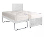 White-Crushed-Velvet-Guest-Bed-Trundle-Bed-2in1-Sleeper-Spare-Room-Bed-Set-Chenille-Divan