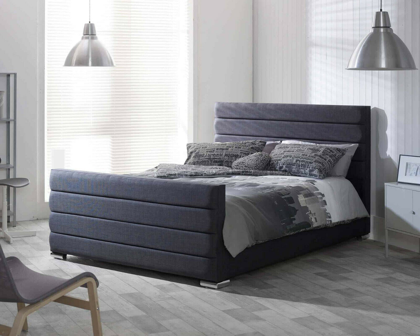 Dallas-Horizontal-Lined-Bed-Frame-Upholstered-Bed-Sleigh-Bed-Modern-Sleigh-Bed-Ottoman-Storage-Bed-Slatted-Bed-Base-Plush-Velvet-Crushed-Velvet-Chenille-Linen